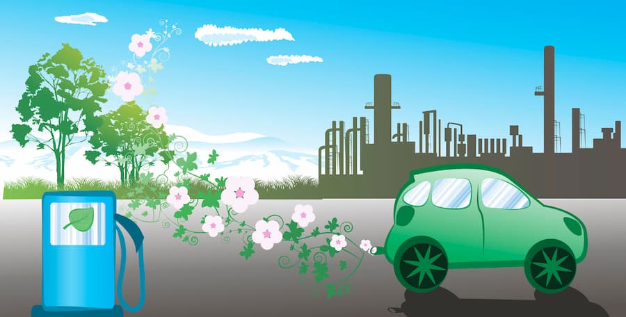 Hydrogen Car Illustration