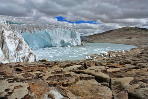 The Quelccaya Glacier in Peru is melting rapidly