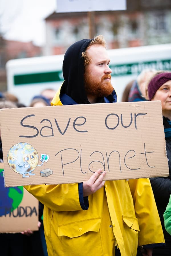 Save Our Planet Sign with Cartoon