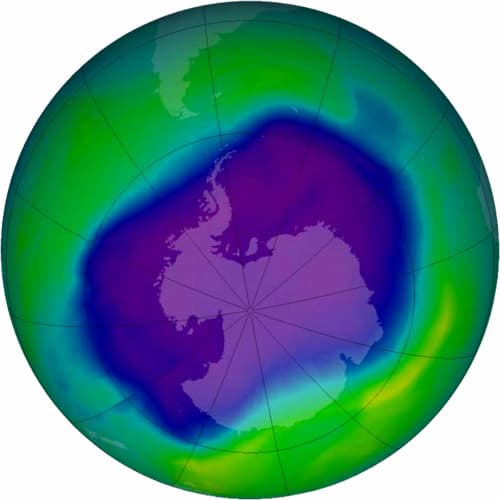 The largest Antarctic ozone hole ever recorded was in 2006