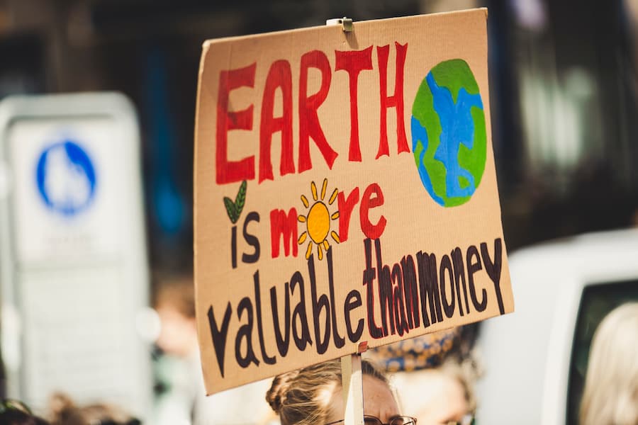 Earth is more valuable than money sign