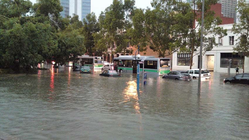 Storm in Perth caused major floods 